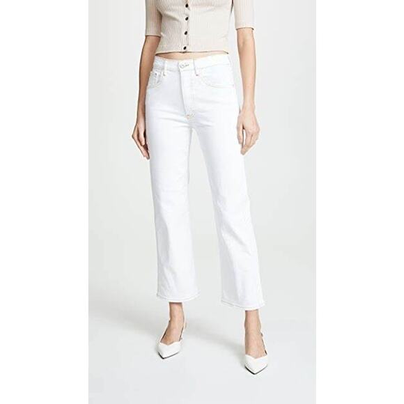 Anthropologie 3x1 Joni White Stitched High Rise Straight Leg Jeans Size 26 - Picture 1 of 12